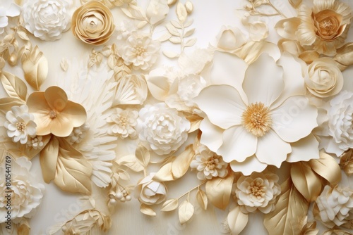 Elegant white and gold floral arrangement