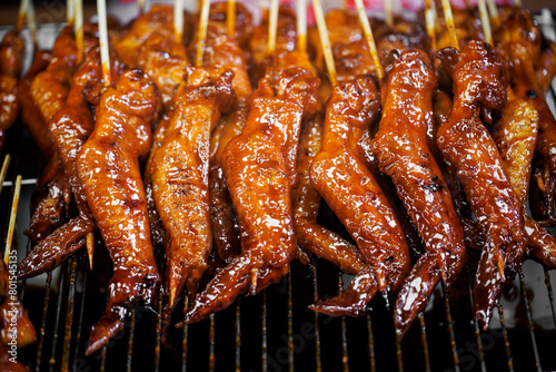 grilled Chicken wings barbecue on the grill in Thai style © nutt