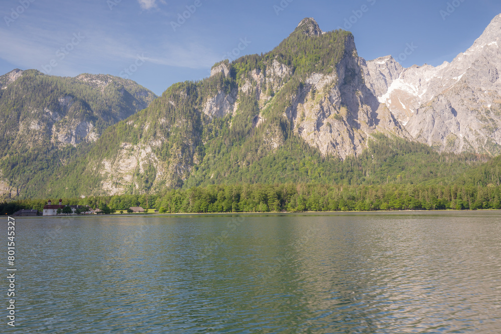 Sankt Bartholoma vor dem Watzmann on Konigsee lake in Berchtesgaden Alps Germany Sankt Bartholoma vor dem Watzmann on Konigsee lake in Berchtesgaden Alps Germany