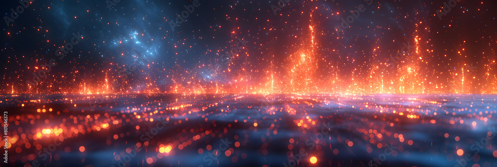 Fototapeta premium Neon Cityscape: Futuristic Digital Landscape