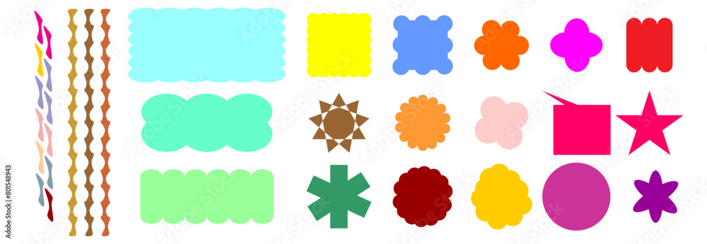Abstract Multi Color Geometric Shapes and icons. Brutal modern Contemporary figure. Swiss design Aesthetic. vector illustration Abstract Multi Color Geometric Shapes and icons. Brutal modern Contemporary figure. Swiss design Aesthetic. vector illustration