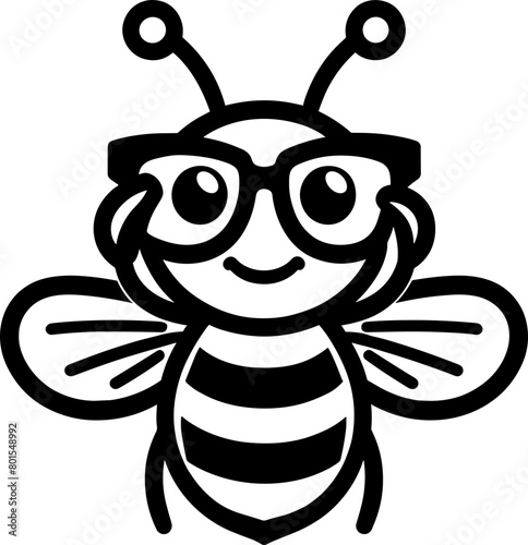 Nerdy Bee Outline