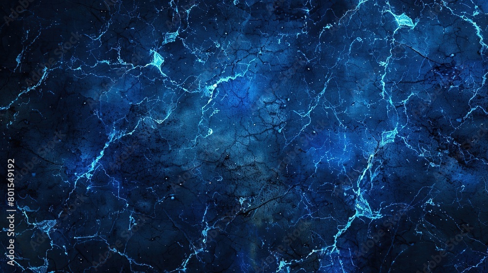 The image is of blue and black marble with glowing light blue veins.

