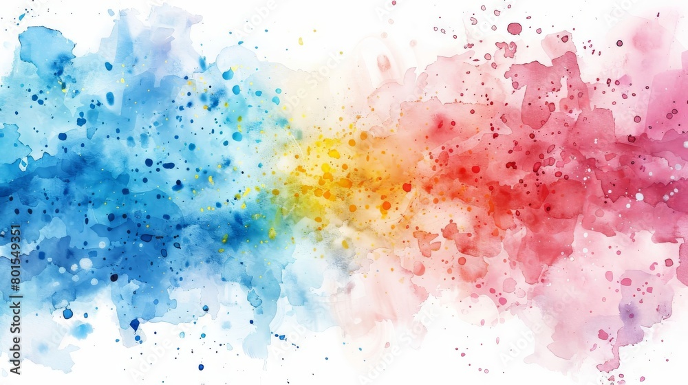 A rainbow watercolor background with a white background.