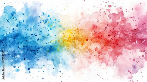 A rainbow watercolor background with a white background.