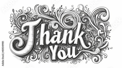 Words Thank You created in Doodle Lettering.