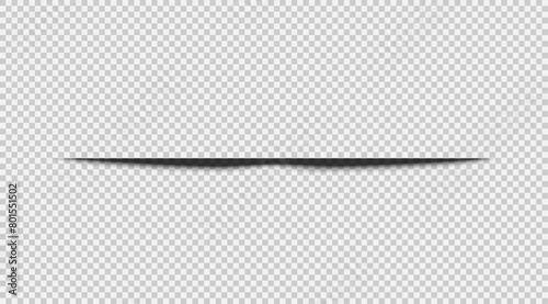 Shadow effect. Can be used for notebook sheet, book page, card, flyer, banner, poster with soft edges. Realistic blurred edges shadow of isolated template.                