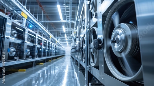 Dynamic motion blur of spinning machinery in a high-tech manufacturing plant