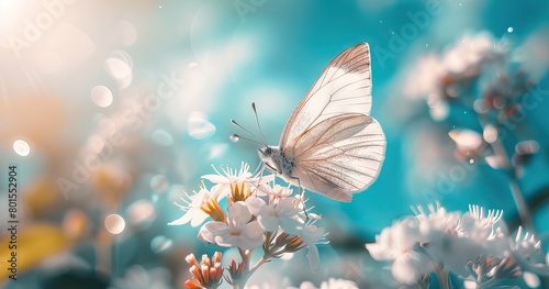 Beautiful image in nature of monarch butterfly on lantana flower. AI generated illustration