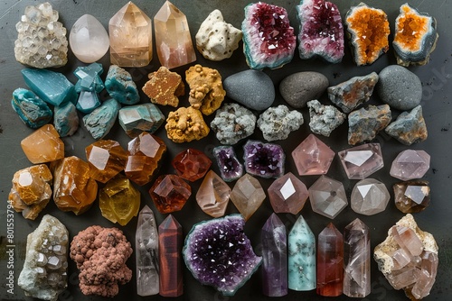 Diverse Collection of Beautiful Gemstones and Crystals photo