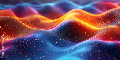 Colorful Waves, Particles, Background, Pattern,