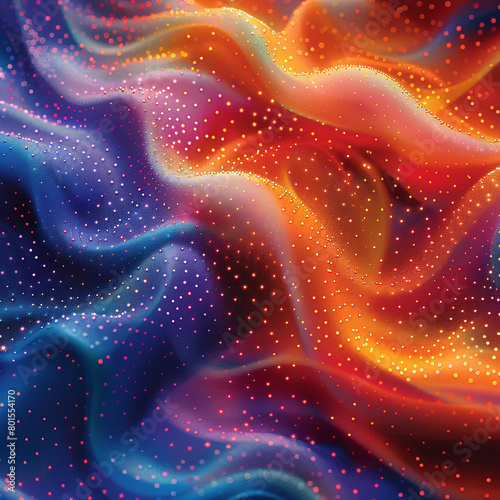 Colorful Waves, Particles, Background, Pattern,