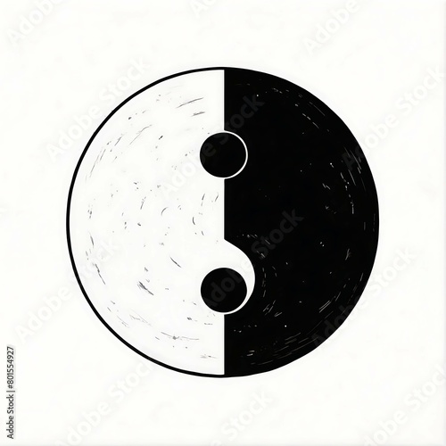 watercolor painting mindfullness concept art, ying yang