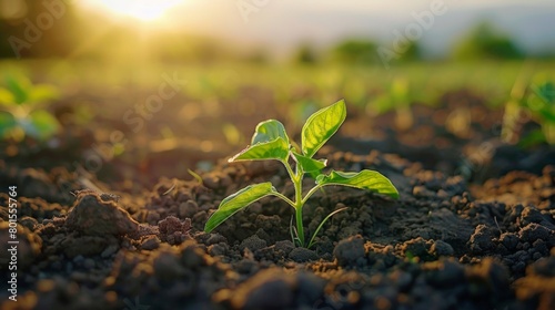 A plant growing in arid land