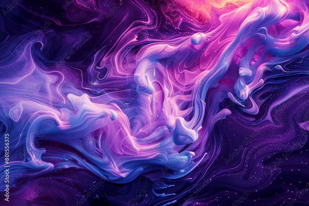 Vibrant Abstract Liquid Art in Purple and Blue Tones Vibrant Abstract Liquid Art in Purple and Blue Tones