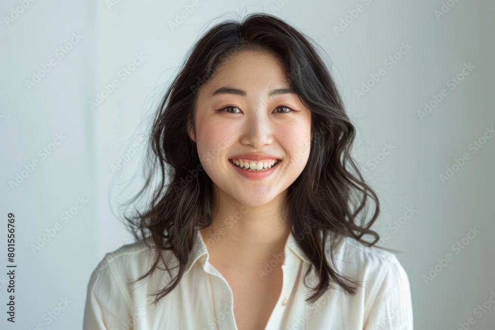 Radiant Asian Woman Poses in Bright Studio for Promotional Brand, Exuding Confidence and Energy Radiant Asian Woman Poses in Bright Studio for Promotional Brand, Exuding Confidence and Energy