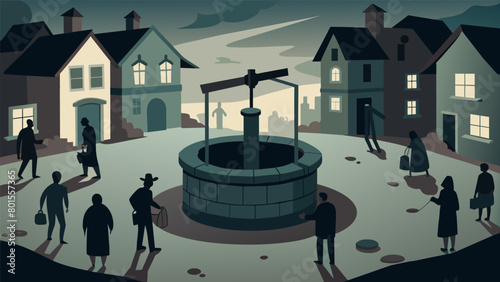 The townspeople avoided the abandoned well afraid of the whispering shadows that lurked within its depths..
