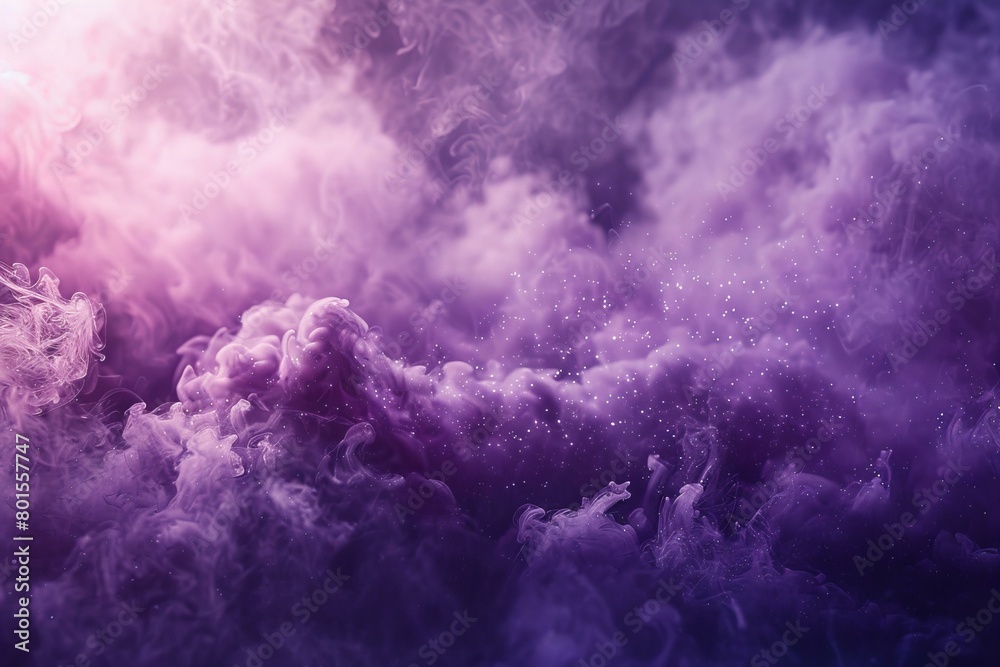 Fototapeta premium Mystical Amethyst Clouds and Dust with Sparkling Stars Effect
