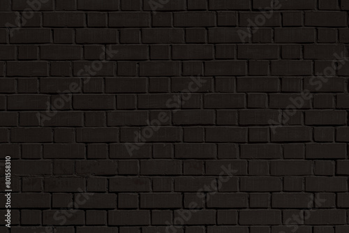 Texture of a black brick wall. Abstract construction background.