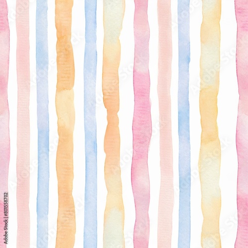 background with stripes, colorfull watercolor, seamless pattern
