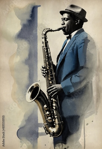 Saxophonist's Artistic Rendition of Jazz Fusion