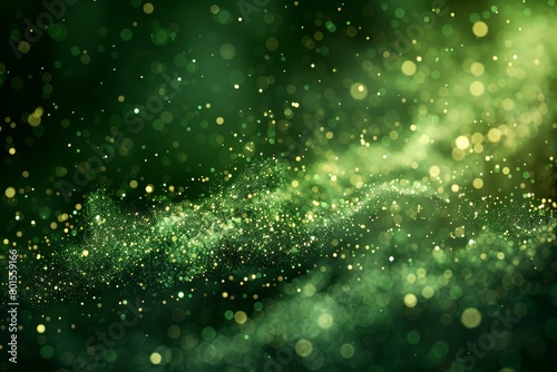 Enchanting Green Dust Particle Effect with Magical Glow