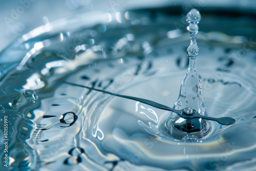 Frozen Water Drop with Deadline Concept photo
