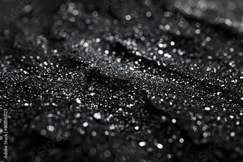 Close-Up of Glittering Obsidian Dust with Dramatic Shadows