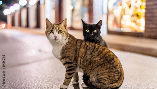 Two cats looking at the viewer. © DW labs Incorporated