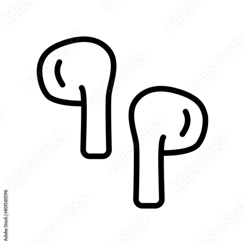 Wireless earphones icon. Outline wireless headphones vector icon for web design isolated on white background