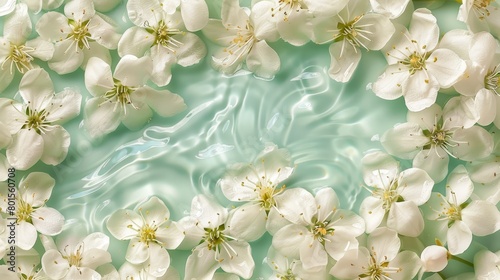  A collection of white blooms hovering above a water surface, disturbing tranquility with concentric ripples amidst them
