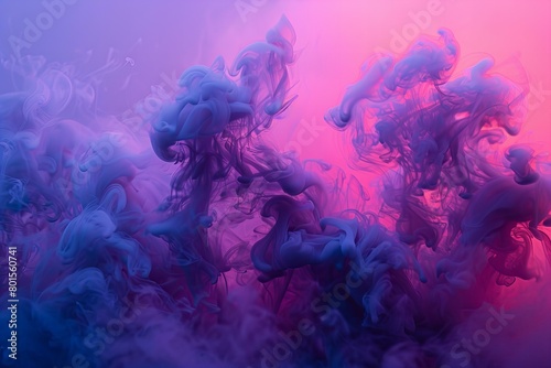 Ethereal Purple Smoke Waves in Abstract Art Composition