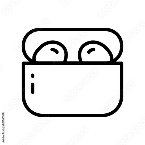 Wireless earphones icon. Outline wireless earphones vector icon for web design isolated on white background