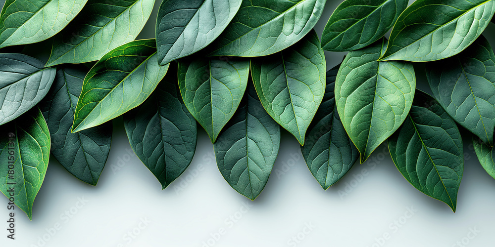 Fototapeta premium green leaves on a white background