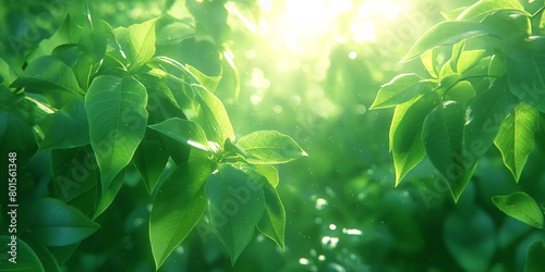 Green natural background with leaves 