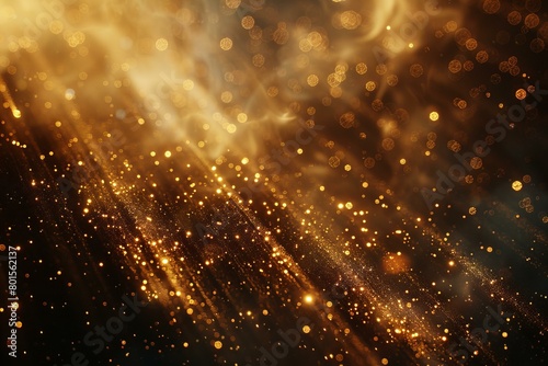 Golden Radiance and Shimmering Dust Particles Evoke a Mystical Aura photo