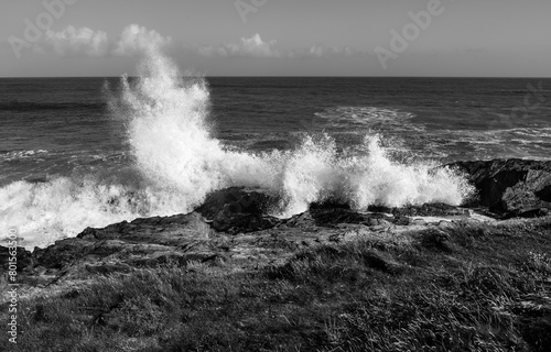 Waves crushing on Irish coast
