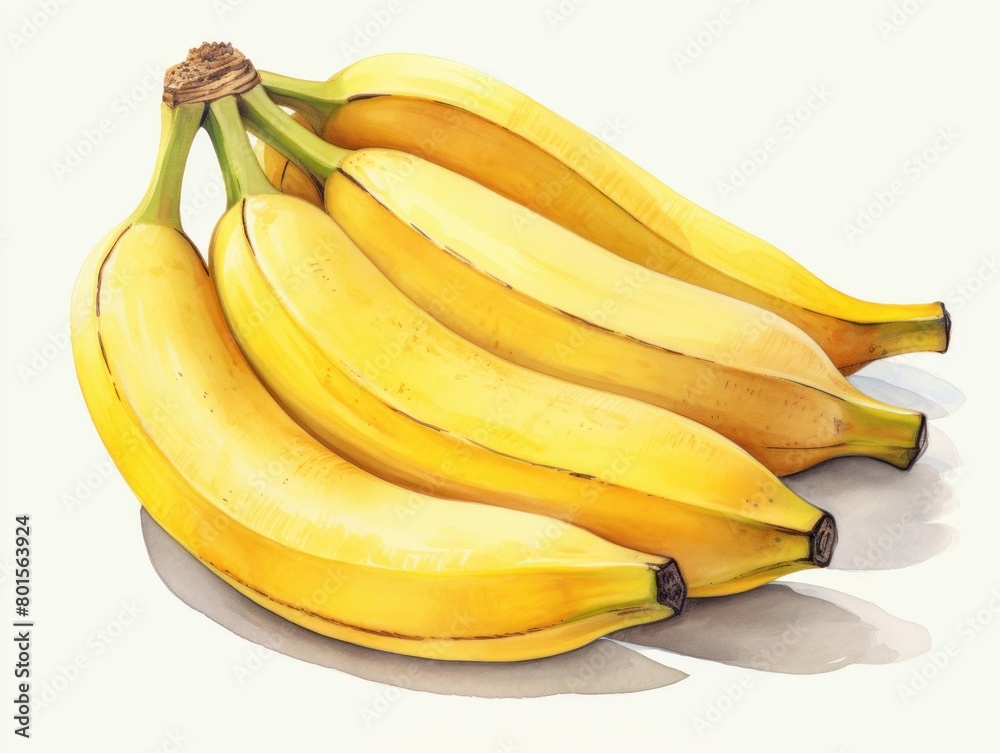 Naklejka premium Banana watercolor style isolated on white background