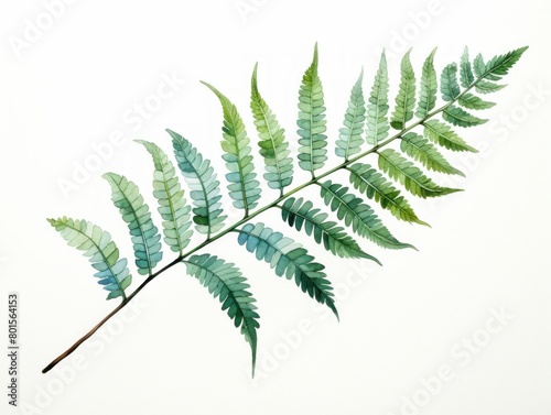 Brake fern watercolor style isolated on white background photo