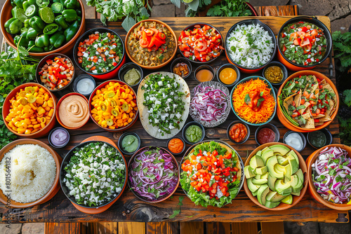 Colorful array of mexican cuisine