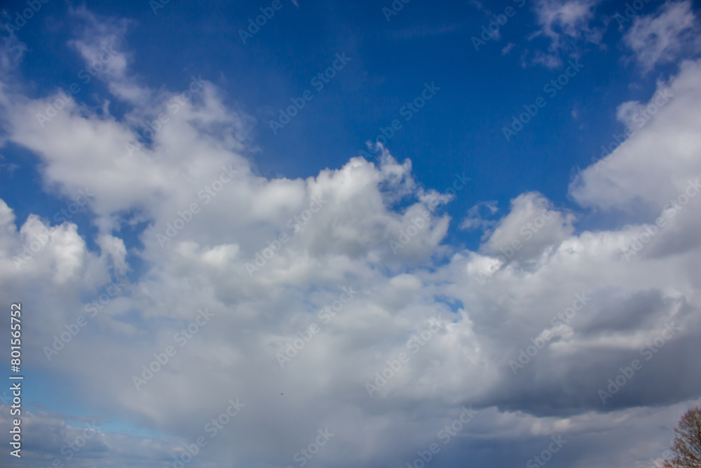 White clouds and blue sky