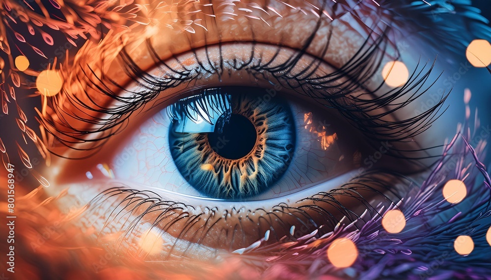 eye illustration on vibrant background