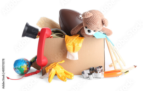 Slika na platnu Box of unwanted stuff isolated on white