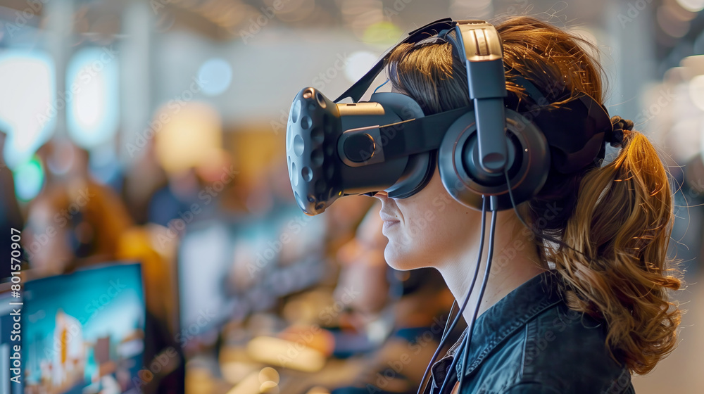 A person attending a virtual e-commerce conference or workshop A person attending a virtual e-commerce conference or workshop