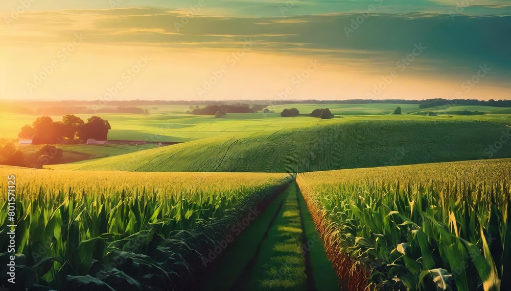 field iowa cornfields agricultural illustration corn rural landscape agriculture sky green field iowa cornfields agricultural