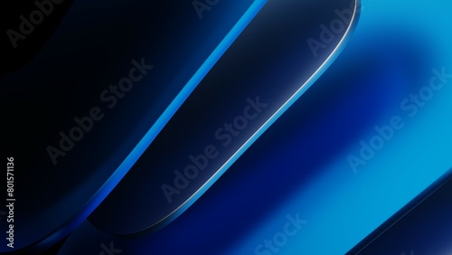 Abstract background pattern of blue geometric sheets and black light shadows.3D rendering.