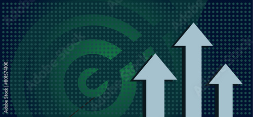 business arrow target direction, arrows, growth chart, financial growth, success illustration, vector background