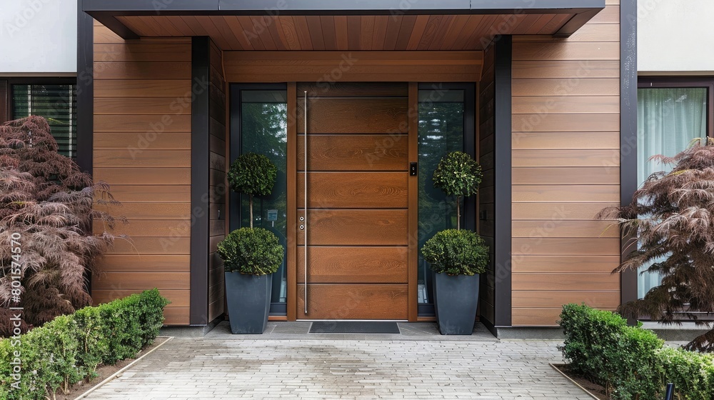 Premium entrance door with wood effect.