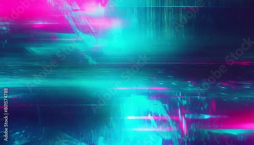 abstract blue mint and pink background with interlaced digital distorted motion glitch effect futuristic cyberpunk design retro futurism webpunk rave 80s 90s aesthetic techno neon colors