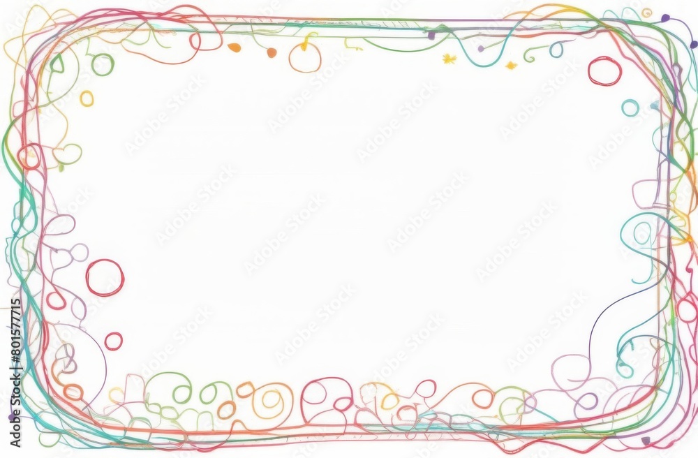 Text frame on a white sheet of paper, colorful frames, birds, balls, berries, threads